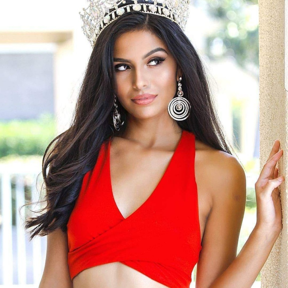 Bright red crop top